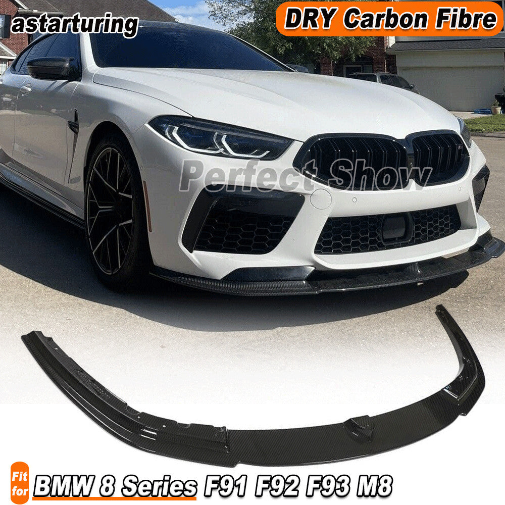 for BMW 8 Series F91 F92 F93 M8 2019-23 DRY CARBON Front Bumper Spoiler Chin Lip