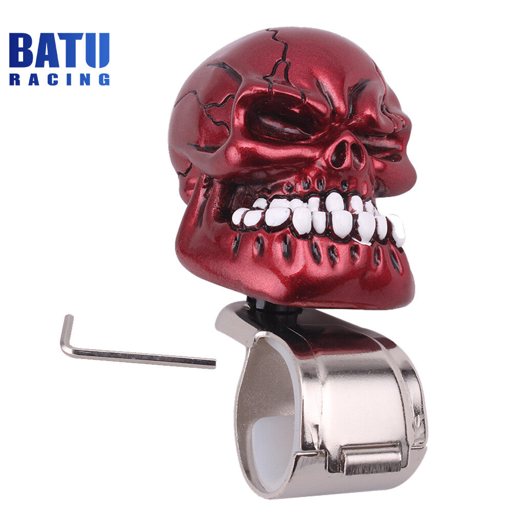 New Universal Red Skull Steering Wheel Knob Booster w/ Installation Kit