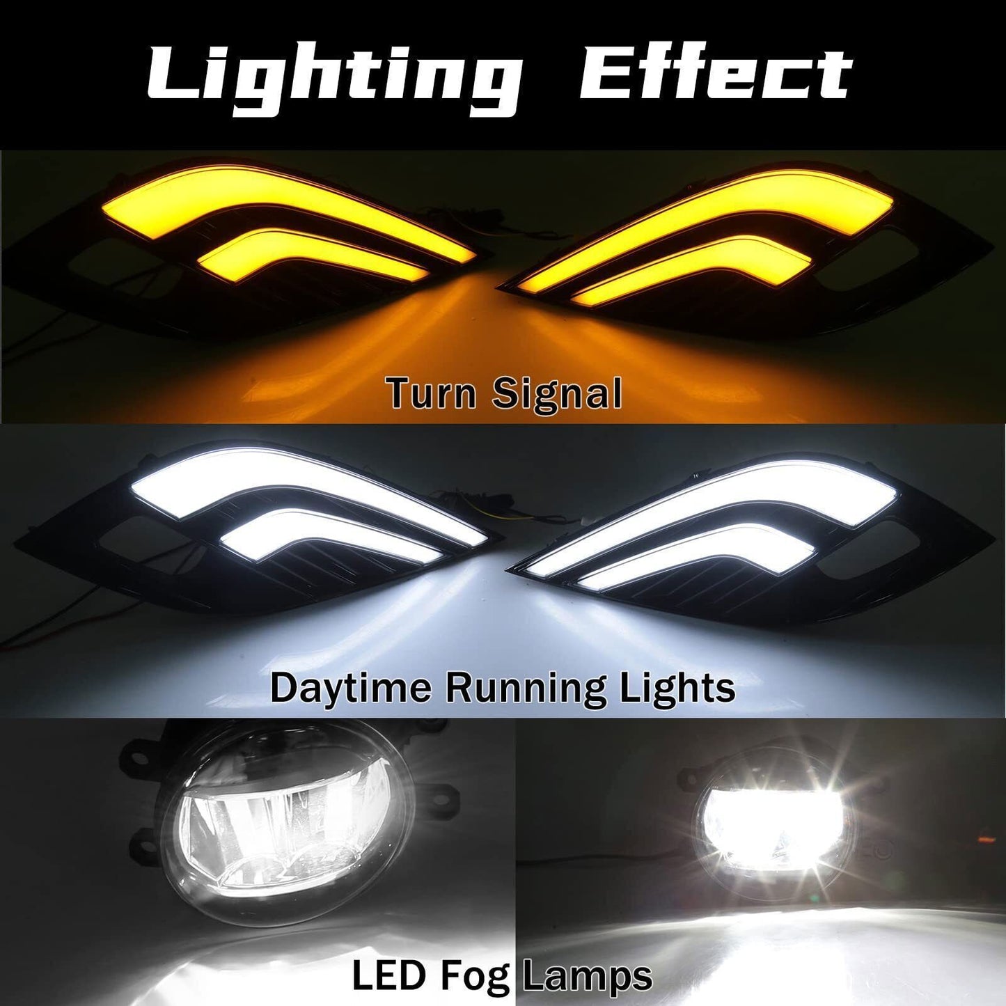 for Toyota for Camry SE XSE TRD 2018-2020 DRL Daytime Running Light Fog Lamps Kit