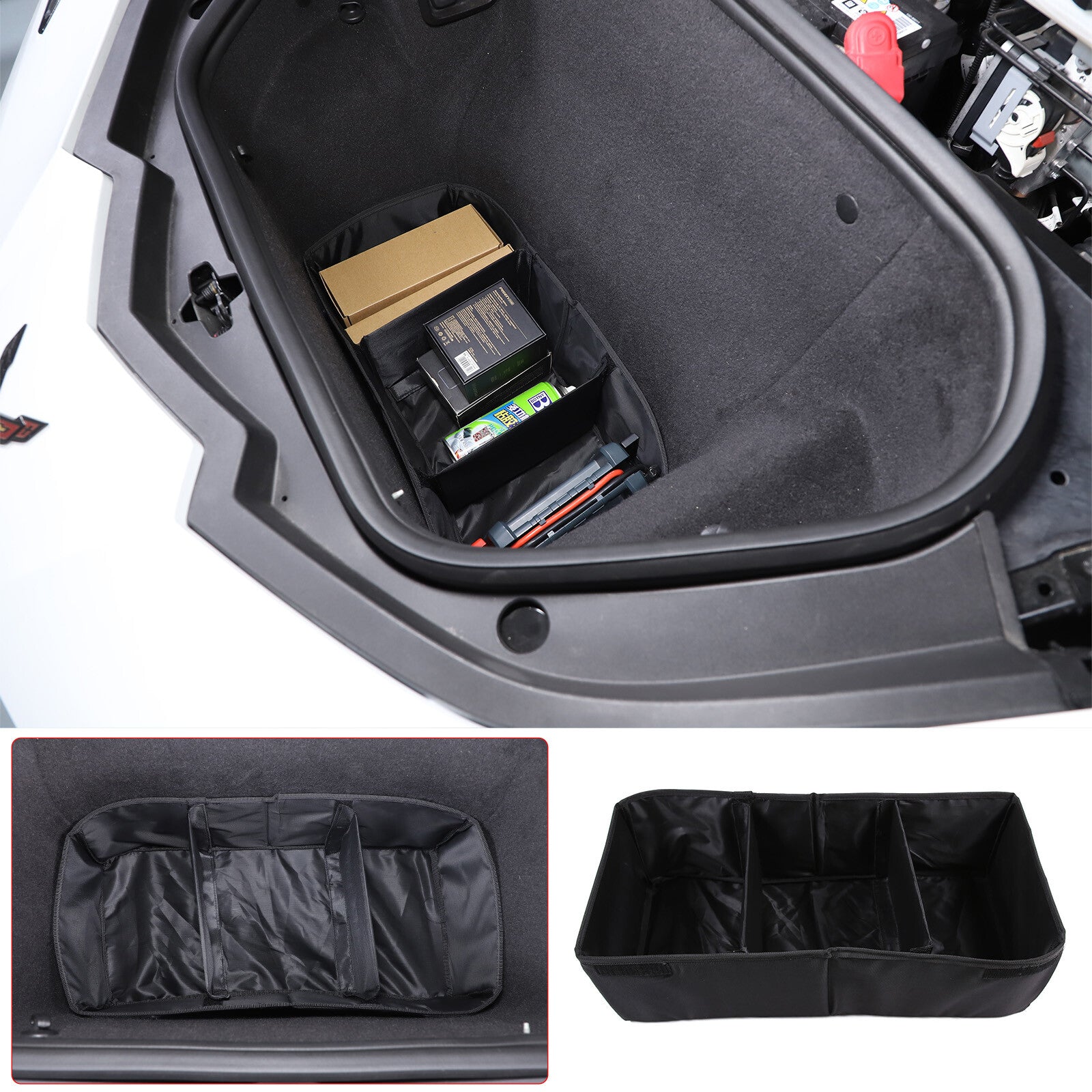 Front and rear trunk luggage storage bags and Frunk storage boxes are suitable for Corvette C8 2020-2023.