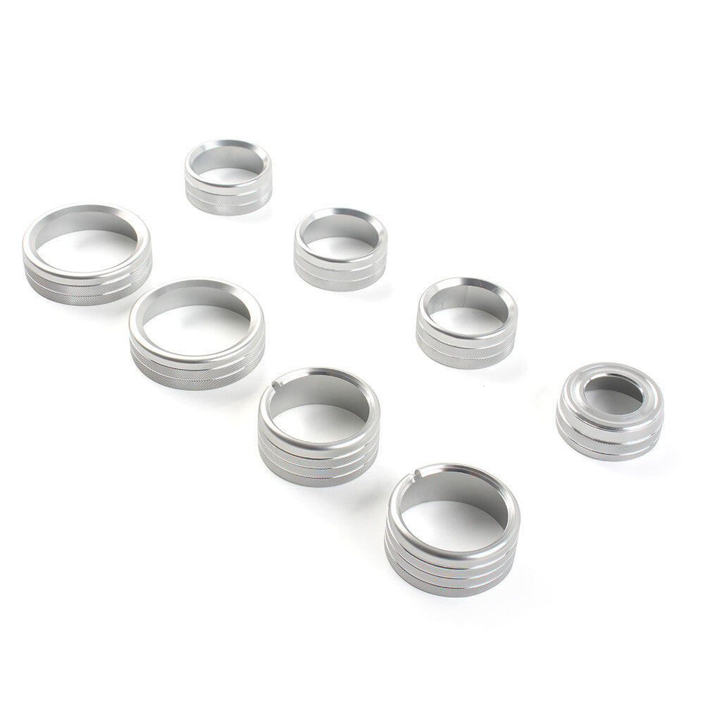 8x Air Conditioner Switch Button Knob Trim Silver Fit for GMC for Sierra 2014-2018