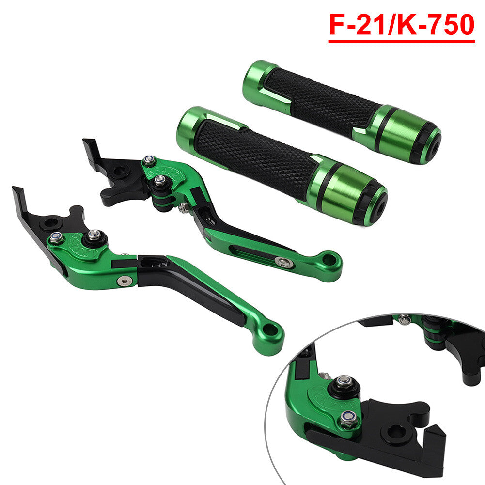 Set Folding Extendable Brake Clutch Lever Handlebar Grip for Kawasaki