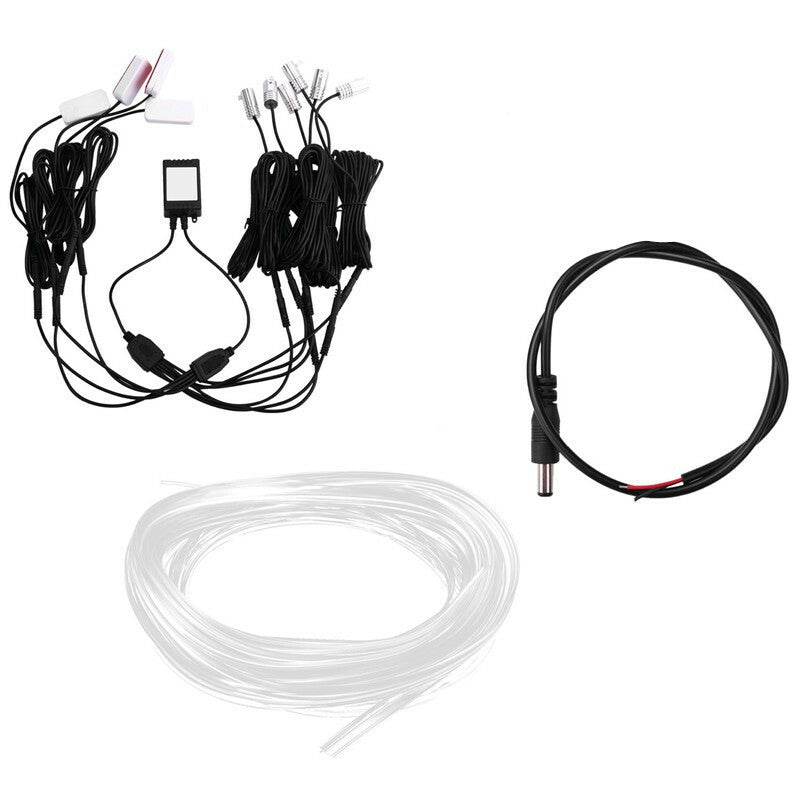 12V 10in1 Car Ambient Decor Fiber Optical 8M Strip Light RGB LED Lamp Atmosphere