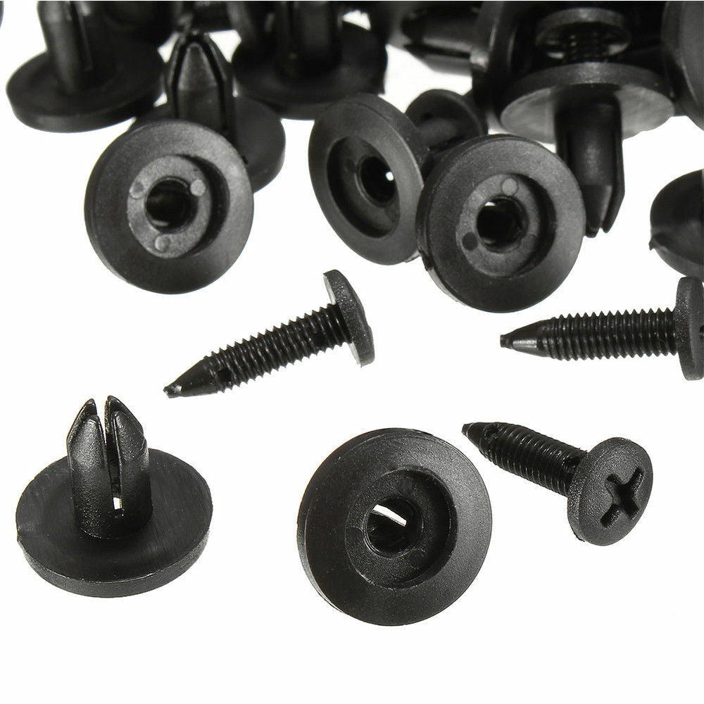 120Pcs 6mm Hole Dia Plastic Panel Trim Clips Car Bumper Door Push Clip Universal