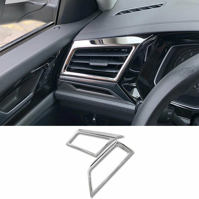 for Volkswagen for Jetta Mk7 2019-2022 Steel Silver Console L&R Air Outlet Vent Trim