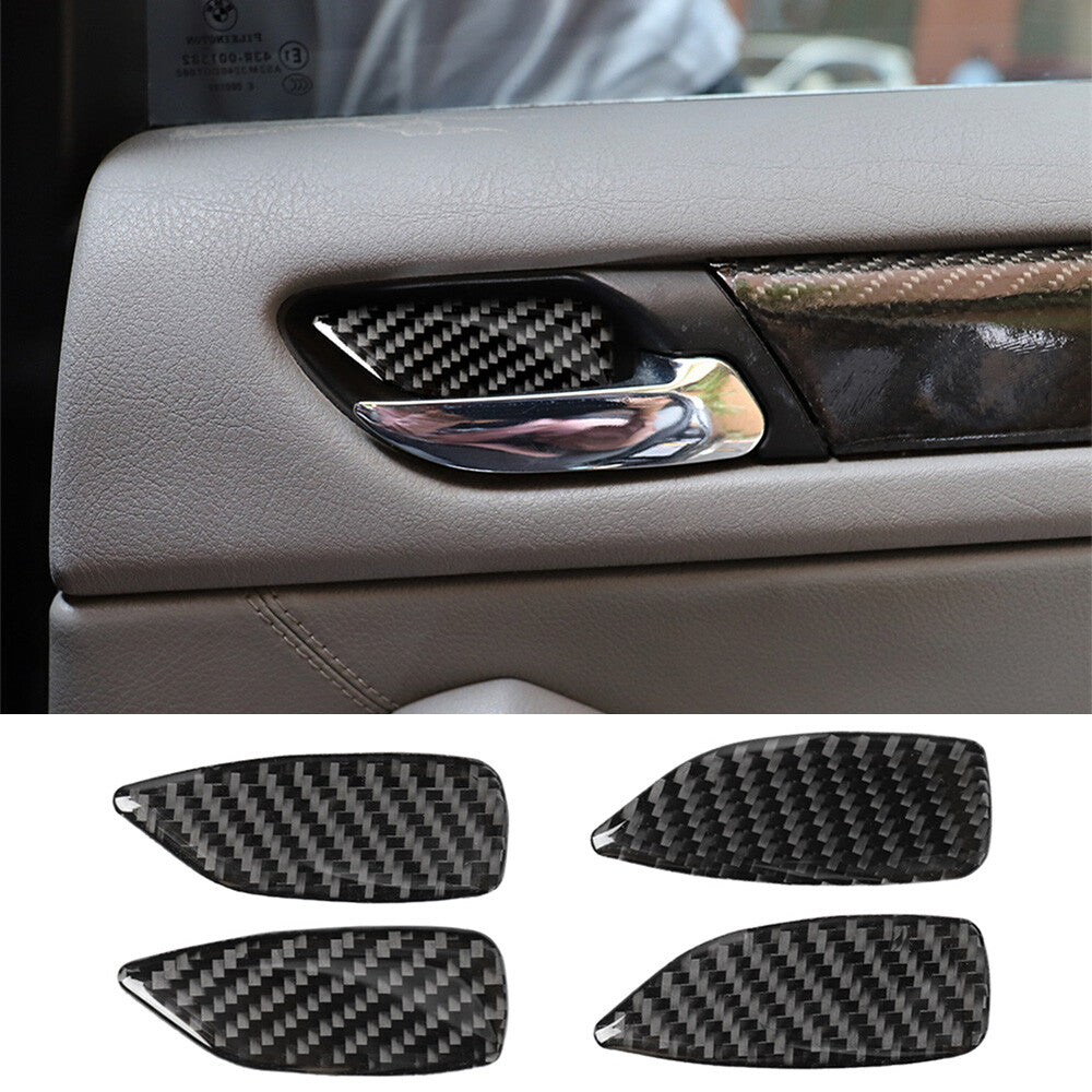 4pcs Carbon Fiber Door Handle Bowl Sticker Trim for BMW 3 Series E46 1998-05