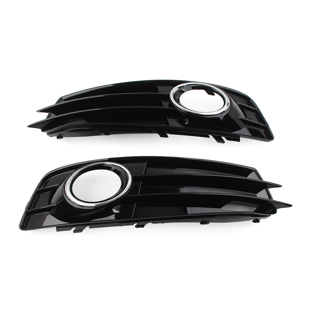 2x for Audi A3 8P S-Line 09-12 Front Bumper Fog Light Grille Cover W/Chrome Ring