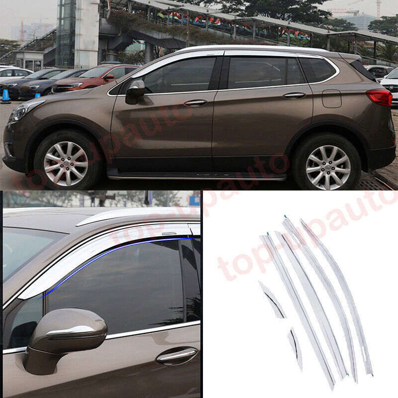 for Buick Envision 2016-20 silver Car Window Vent Visor Sun Rain Deflector Guard