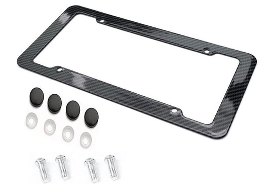 1 piece of car license plate frame cover cap, trunk black carbon, suitable for new  for ford  models