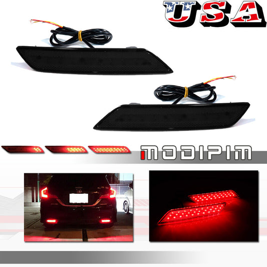 Black lens bumper reflector 60-SMD LED marker light for 13-15 for Honda for Civic sedan