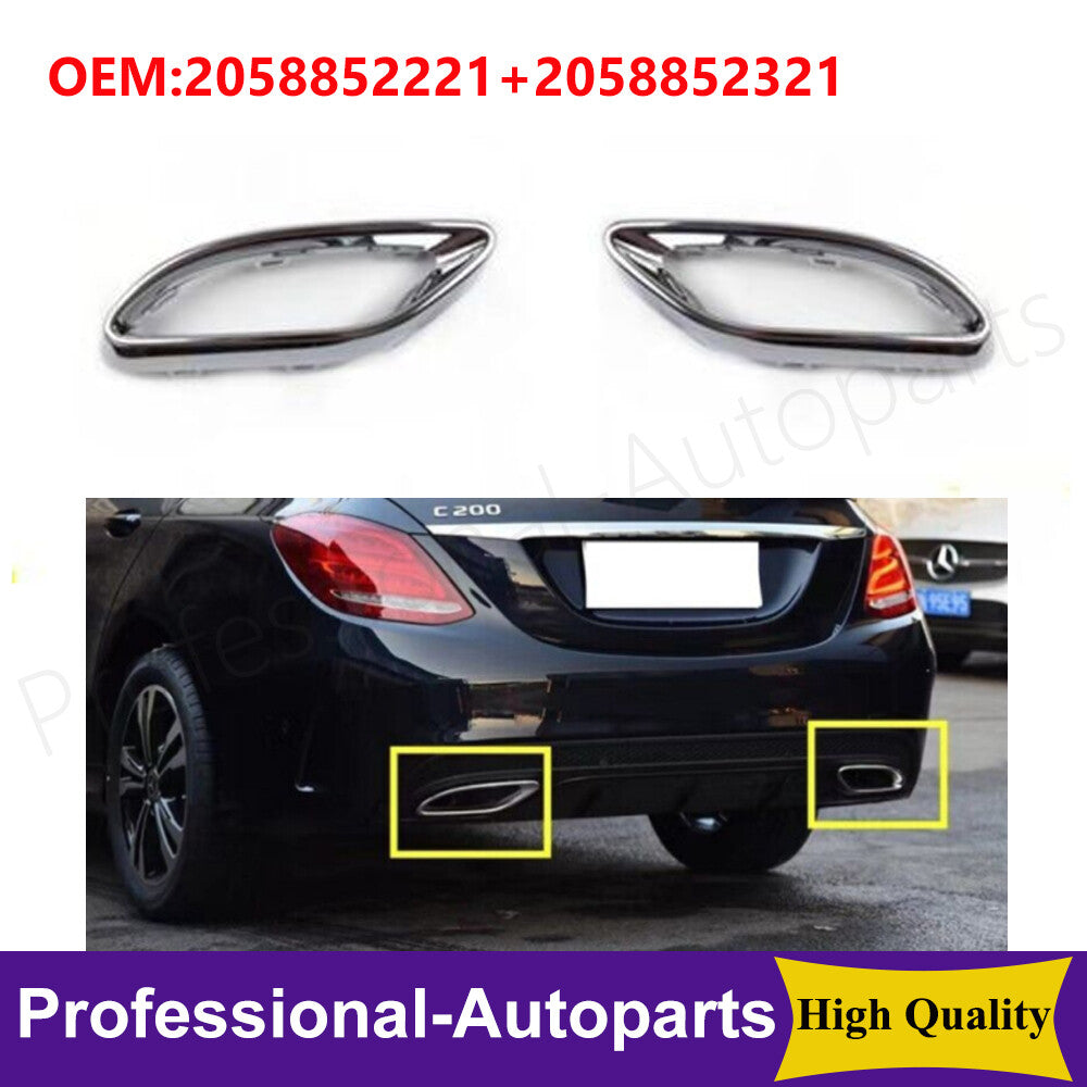 1Pair Left Right Rear Chrome Trim for Mercedes Benz C-Class W205 S205 C205 A205