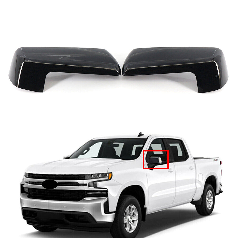 Spiegelkappe Seitenfl¨¹gel Schwarz f¨¹r for Chevy Silverado for Sierra 1500 2019-2022