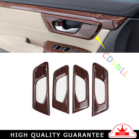 Inner Door Handle Bowl Cover Trim 4 for Honda CRV CR-V 2017-2022 Red Wood Grain
