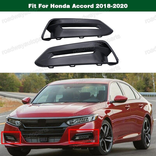 1Pair Front Bumper Fog Light Lamp Cover Trim Bezel for Honda Accord 2018-2020