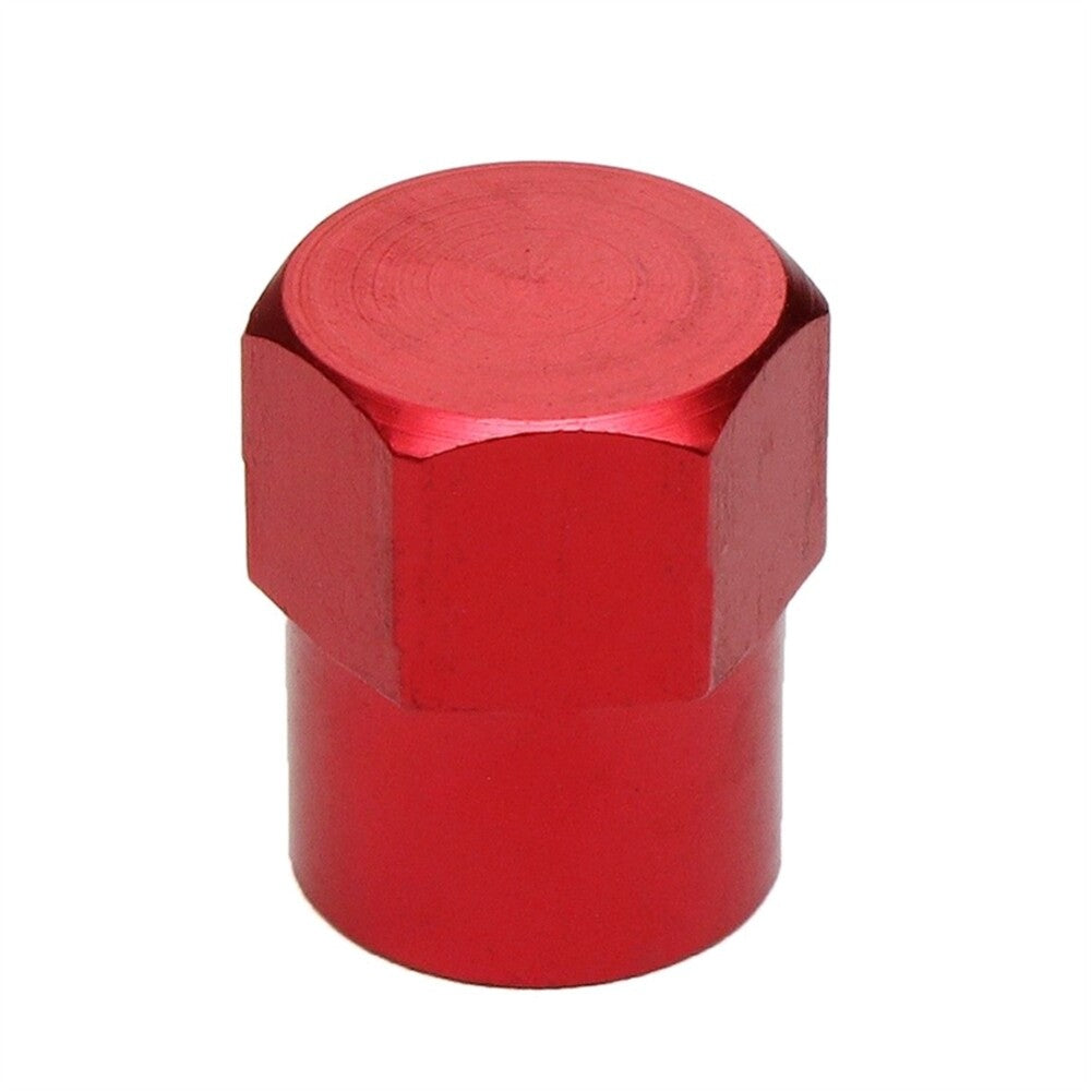4x Red Aluminum Metal Valve Stem Caps Covers + Sleeve Chromies Car/Truck/Bicycle