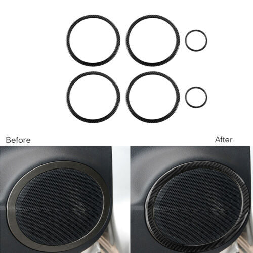 6X for Toyota RAV4 2006-2012 Carbon Fiber Inner Door Audio Speaker Cover Trims