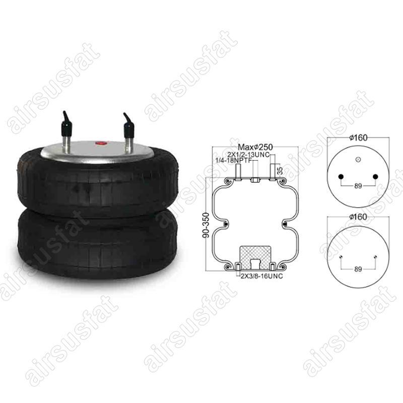 2XFor Firestone W01-358-6948 2B9-251 Air Suspension Spring Bag Assembly