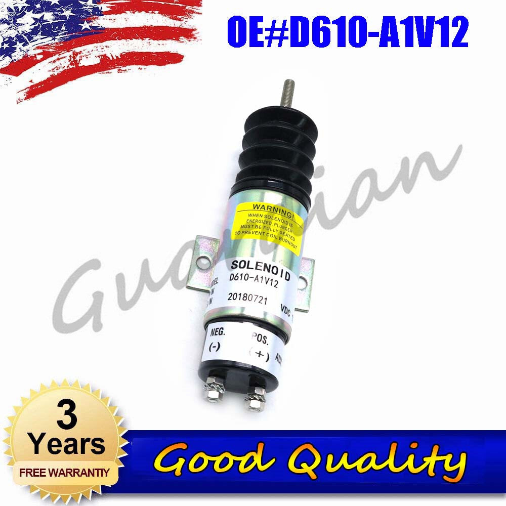 1-piece replacement kit for 2-terminal solenoid valves, long-nosed dual coil, 12V D610-A1V12, suitable for
