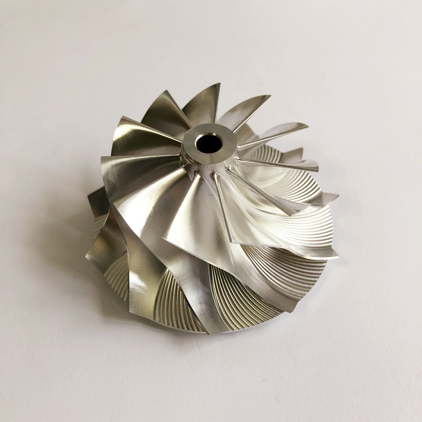 RHF55 52.56/68.00 mm 11+0 blade high-perforation turbine blank compressor wheel