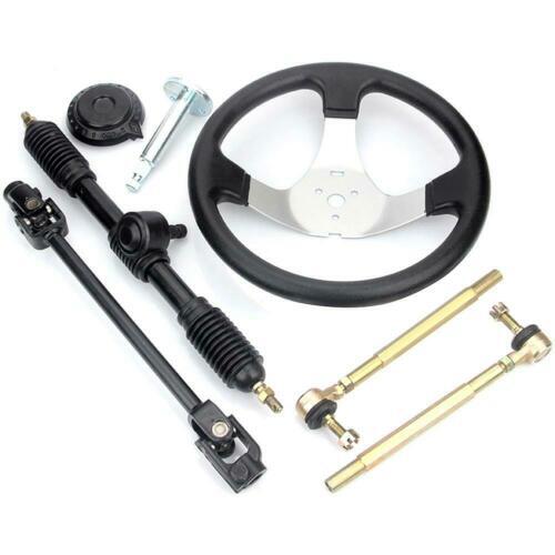 Front Steering Wheel Tie Rod 420mm Gear Rack Pinion Adjustable Shaft Set Go Kart