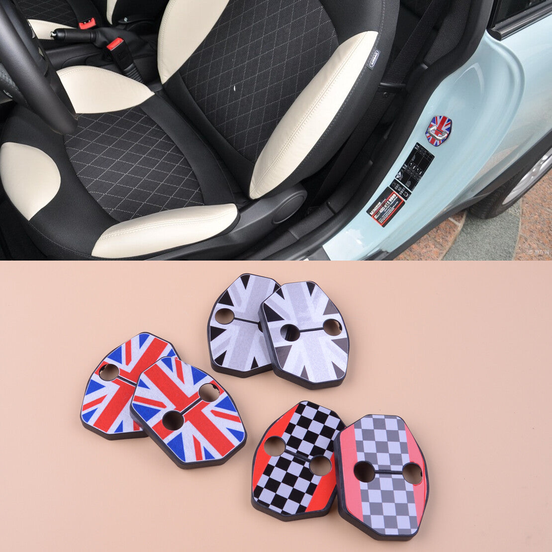 Door Lock Catch Cover Buckle Cap Protector Fit for Mini Cooper