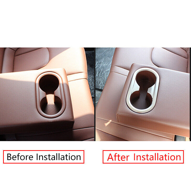 for Hyundai for Elantra 2021-2023 Silver Rear Water Cup Holder Frame Cover Trim