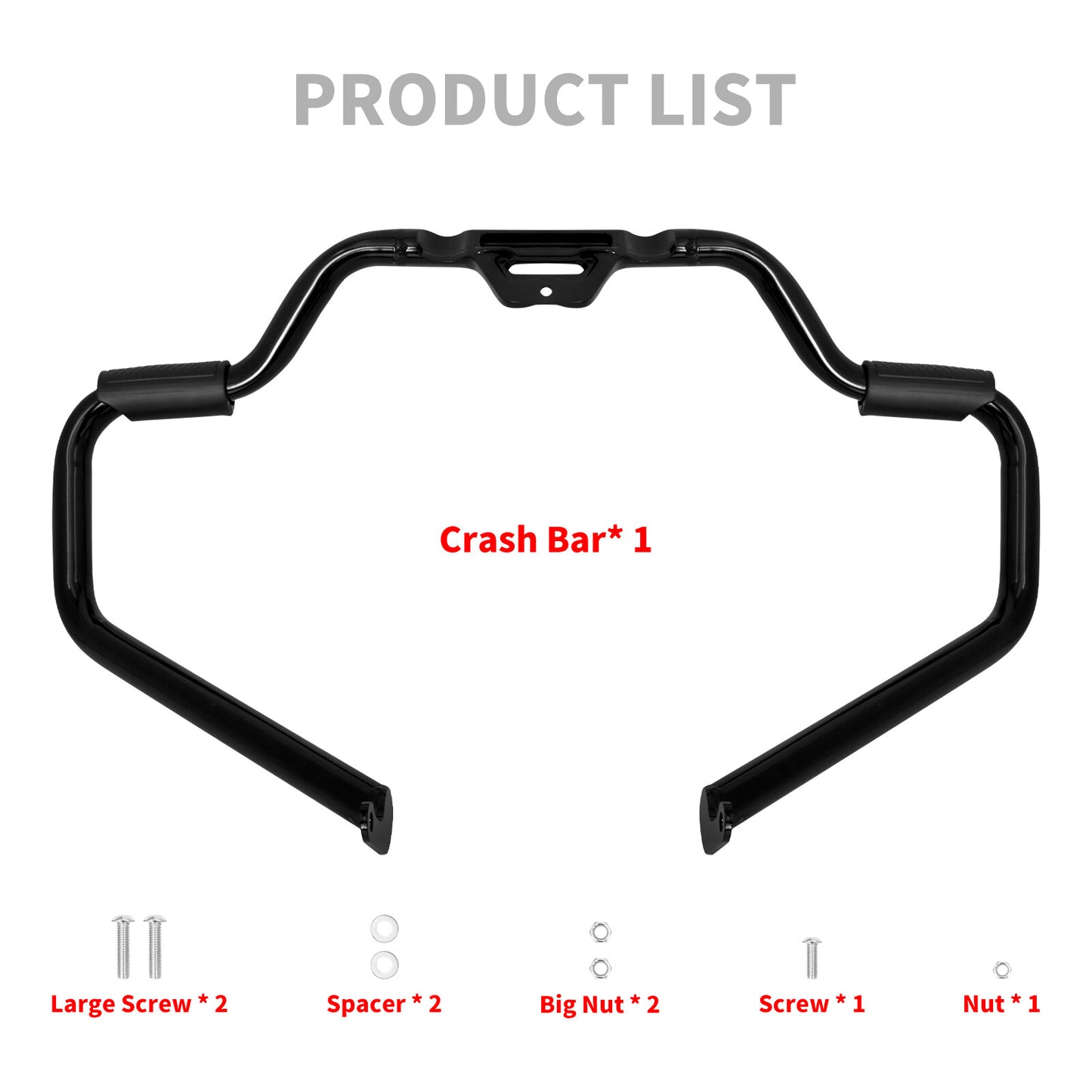Black Mustache Engine Guard Crash Bar for Harley Softail Breakout Fat Boy 18-24