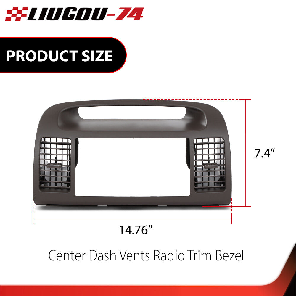 Center Dash Air Conditioning Vent Radio Stereo Decorative Frame Brown Suitable for 02-06 for Toyota for Camry
