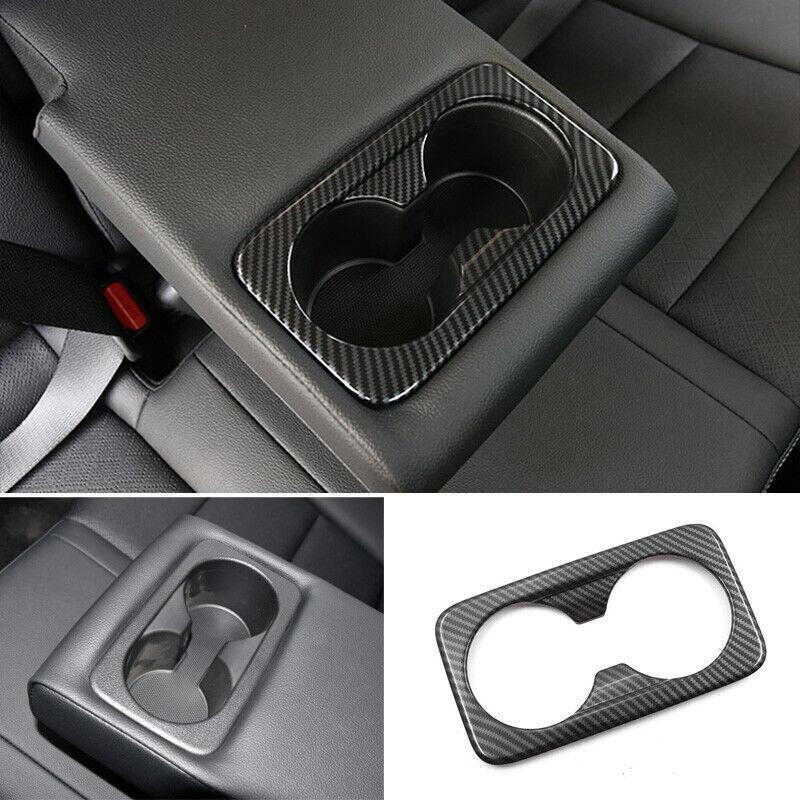 Fit for Kia K3 Forte 2019-2023 Carbon Fiber Rear Water Cup Holder Panel Trim 1pc
