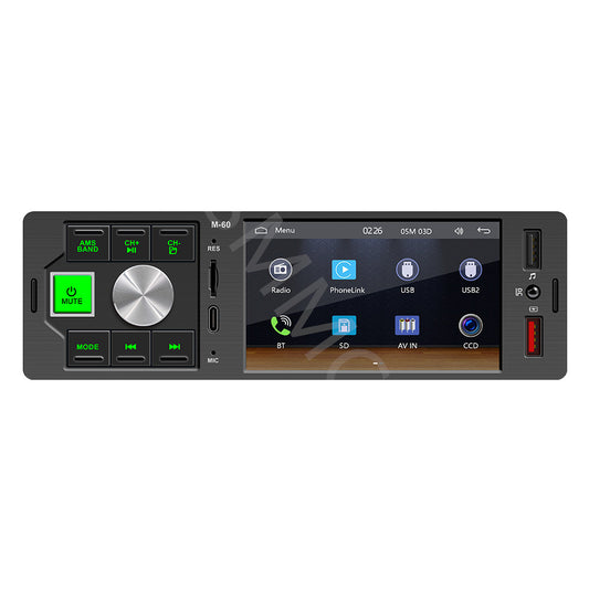 4.1in Touch Screen 1 Din Car For Apple CarPlay Android Auto Radio TF AUX USB FM
