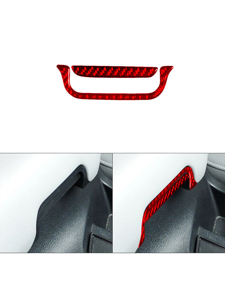 Red 2Pcs Armrest Switch Panel Trim Cover Carbon Fibre for Toyota Tundra 2007-13