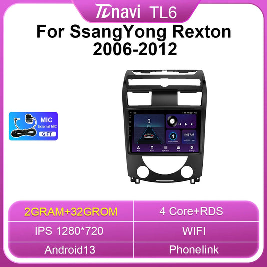 Android 06-12 for SsangYong for Rexton Y250 II 2 GPS Multimedia Video Player Stereo