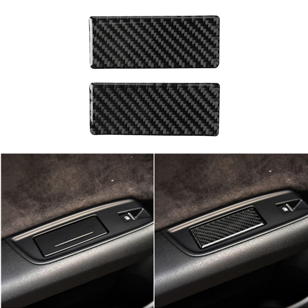 Car Rear ashtray Cover Trim Interior Carbon Fiber Sticker for Audi Q7 2016-2019
