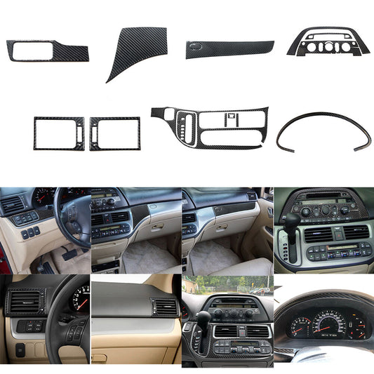 18Pcs for Honda Odyssey 2005-2010 Carbon Fiber Interior Full Kit Set Cover Trim