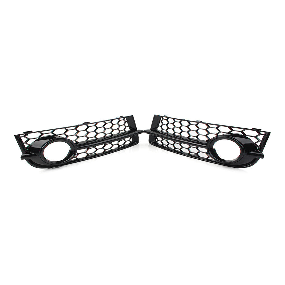 Pair Front Bumper Honeycomb Mesh Fog Light Grille Cover for Audi TT 8J 2006-2014