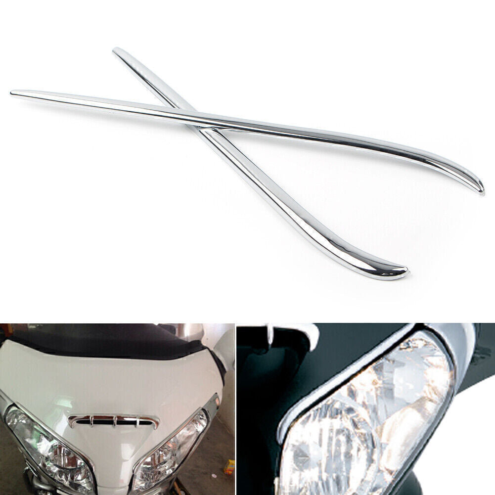 for Honda GL1800 2001-2011 10 Motorcycle Chrome Fairing Eyebrows Trim Decorates