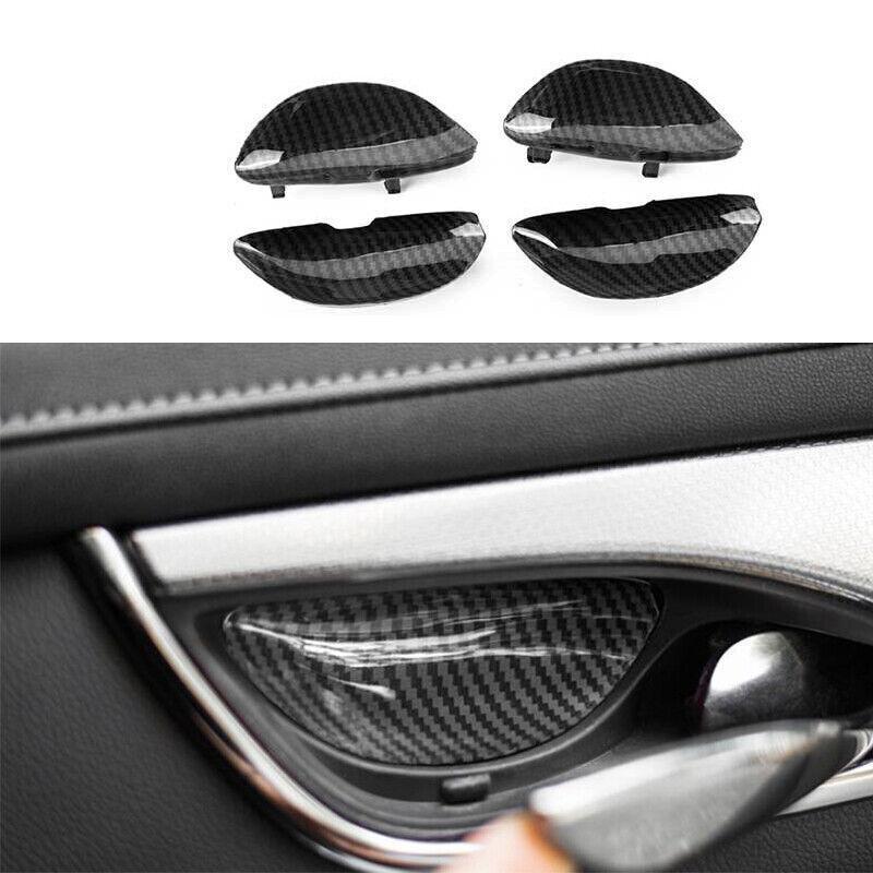 for Cadillac CT4 CT4-V 2020-2023 Carbon Fiber Inner Door Bowl Cup Cover Trim 4pc
