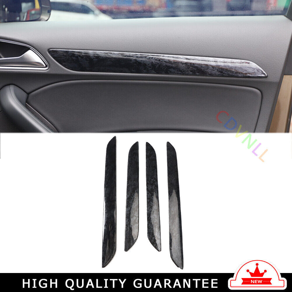 Car Inner Door Panel Cover Decoration Trim 4PCS Fit for Audi Q3 13-18 Black Wood