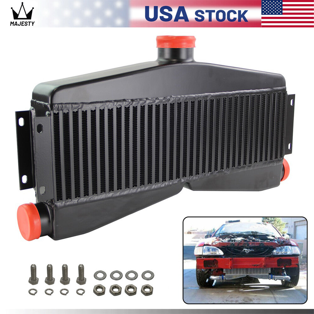 Universal Twin Turbo Intercooler Bar Plate Custom (2 In / 1 Out) 400-800HP BK