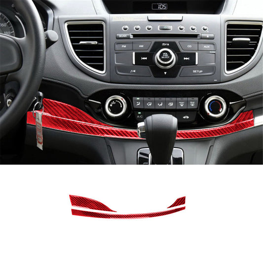 Red Carbon Fiber Dashboard Climate Control Trim for Honda CRV CR-V 2012-2016 -B