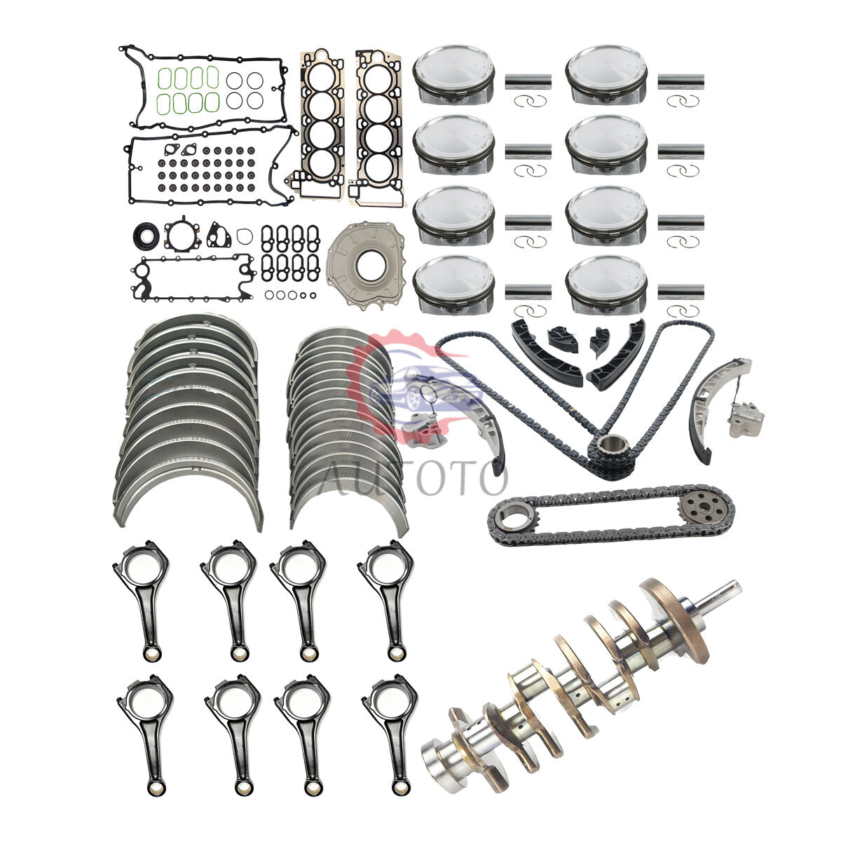 AJ133 Engine Rebuild Kit W/Timing For 5.0L for Jaguar XE XJ for Land Rover for Range Rover