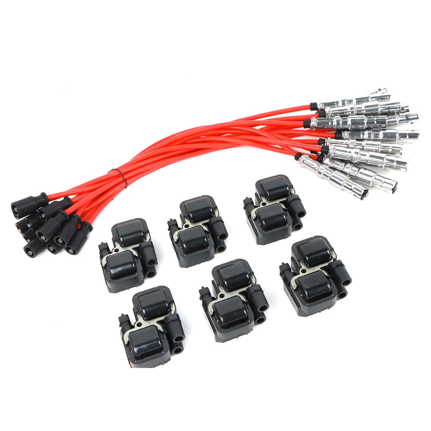 UF359 Ignition Spark Coils with Plug Wire Set for Mercedes-Benz C CL CLK ML