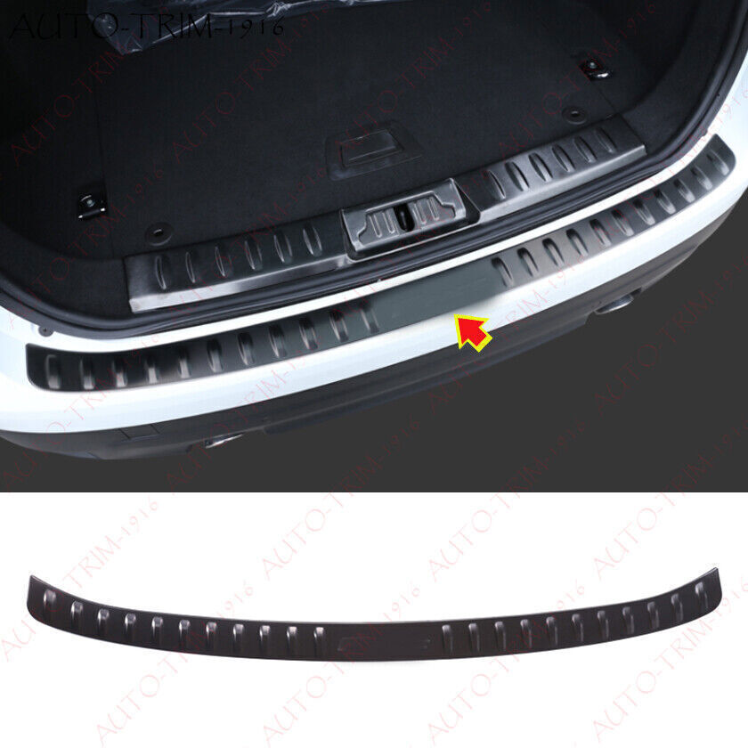 Black Outer Rear Bumper Sill Cover Protector Trim for Jaguar F-Pace 2019-2023
