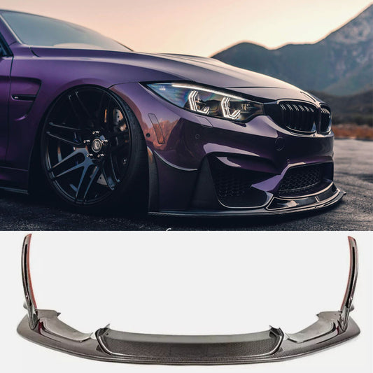 For 15-19 for BMW F80 M3 F82 F83 M4 LPT Style Carbon Fiber Front Bumper Lip Splitter