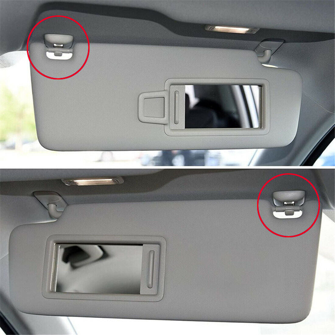 2PCS Sun Visor Clip Gray for Audi A3 A4 A5 Q5 A7 B6 B7 B8 S4 S5 TT