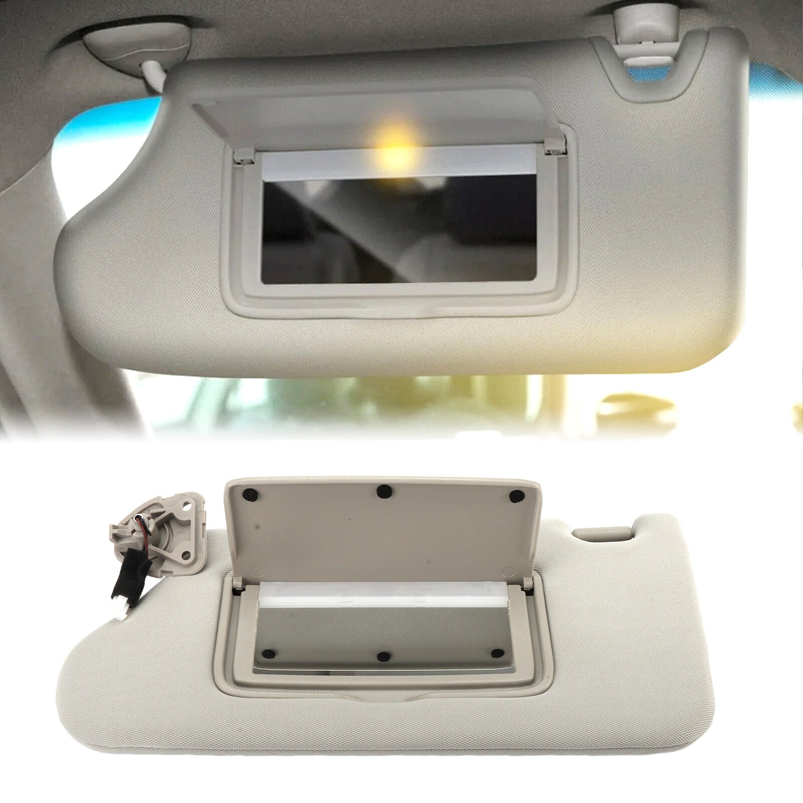 Gray Left Driver Side Sun Visor w/ Lamp 96401-9DE0A For 2016-2021 for Nissan Maxima