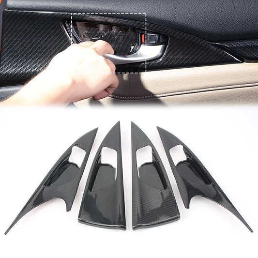 4x Car Door Interior Handle Bowl Cover Trim Fit for Honda for Civic 10TH GEN 2016 2017