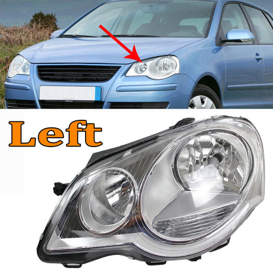 Left Front Bumper Fog Light White Headlight Assembly for VW POLO 9N3 2006-2010