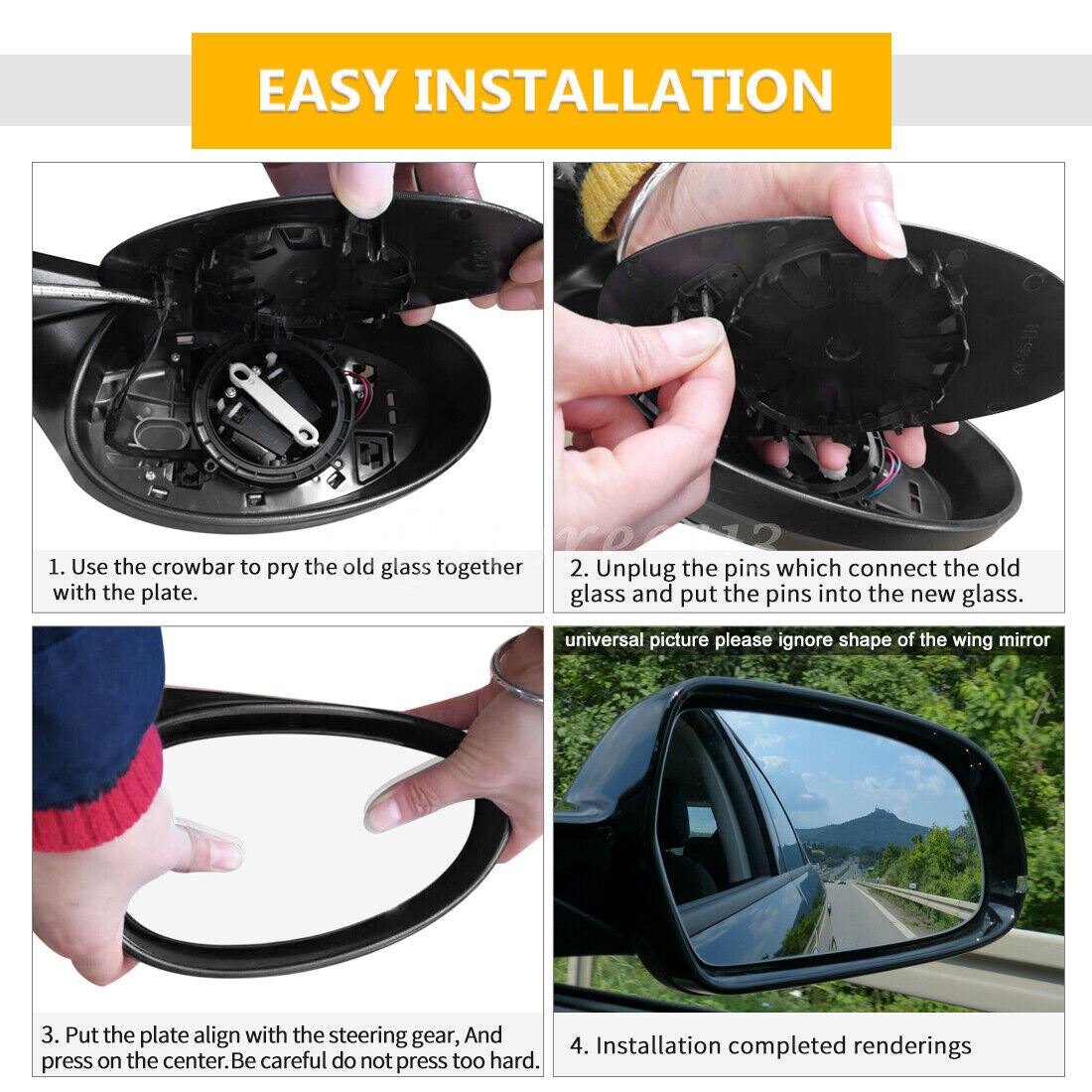 Right Passenger Side Mirror Glass for VW for Passat for Golf for Jetta MK5 EOS R32 2005-2009