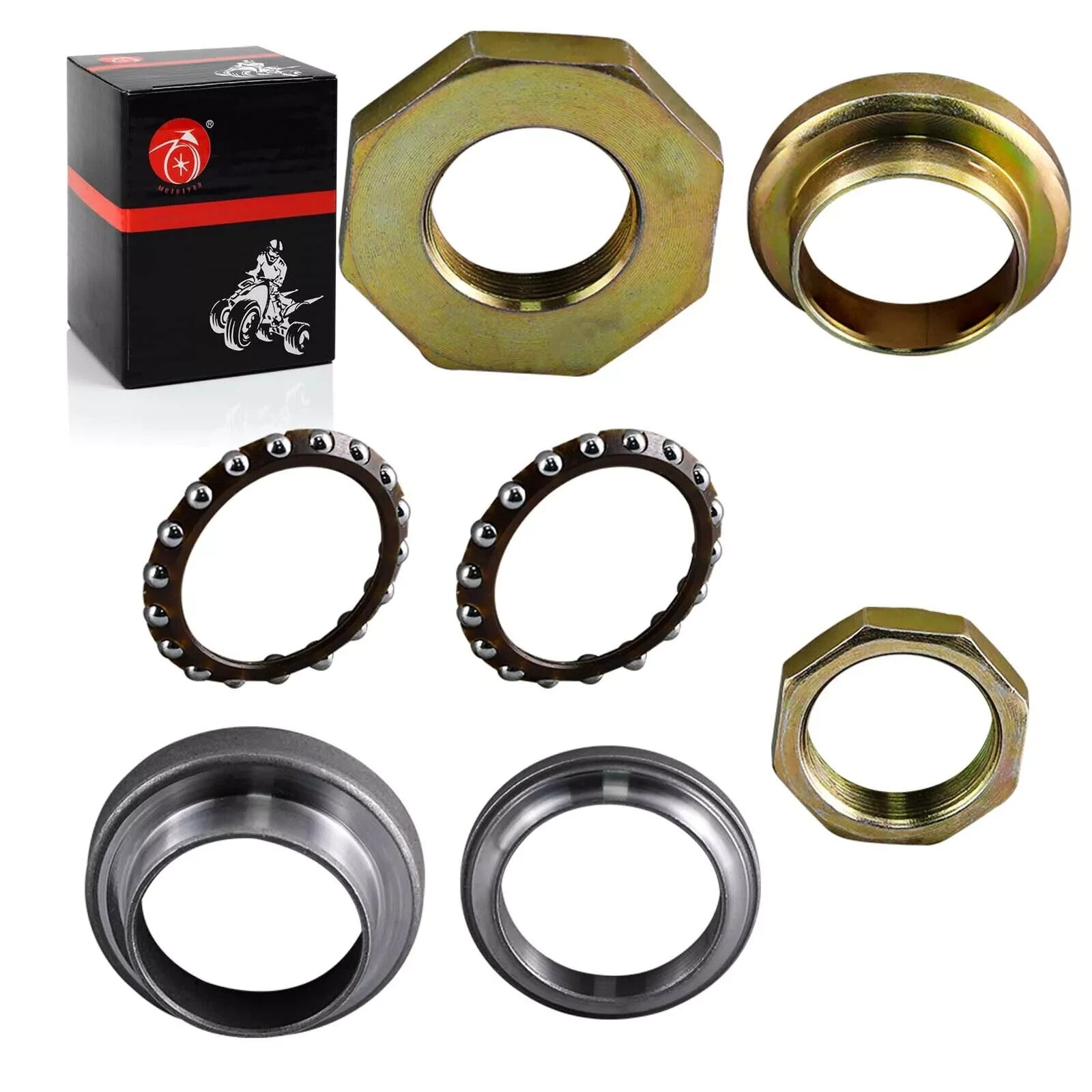 Fit for Yamaha PW50 Steering Stem Bearings Head Race Set Kit 7PCS 1981 - 2013